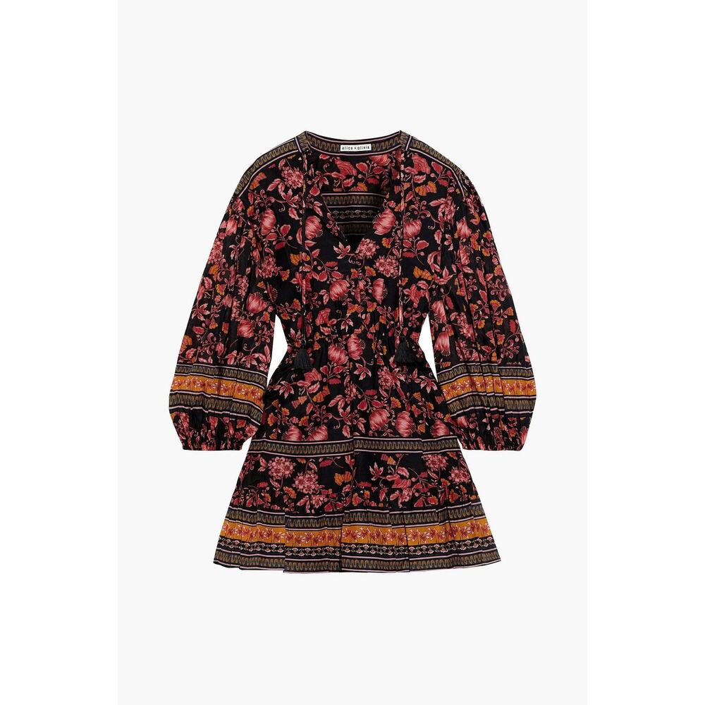 Alice + Olivia Dress Sedona Mandarin Silk Blend Multicolored Size 2 NWT - Picture 6 of 13